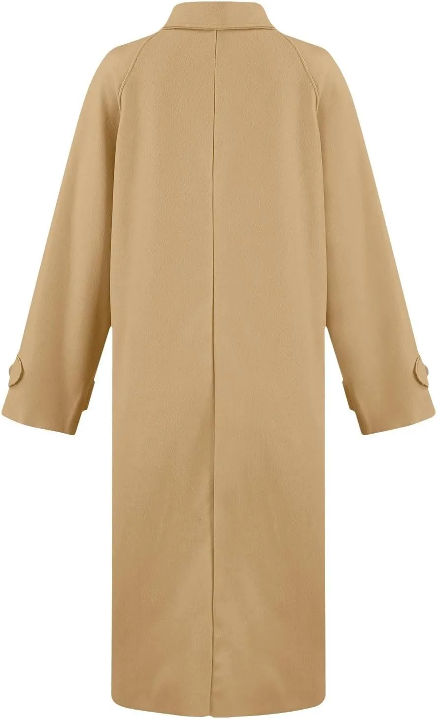 Gumipy Long Winter Coats for Women Plus Size Single Breasted Wool Coats Jackte Trendy Long Sleeve Pea Coats with Pockets