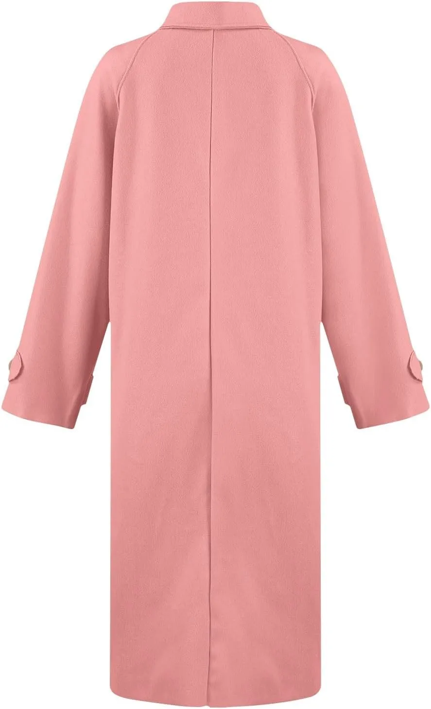 Gumipy Long Winter Coats for Women Plus Size Single Breasted Wool Coats Jackte Trendy Long Sleeve Pea Coats with Pockets