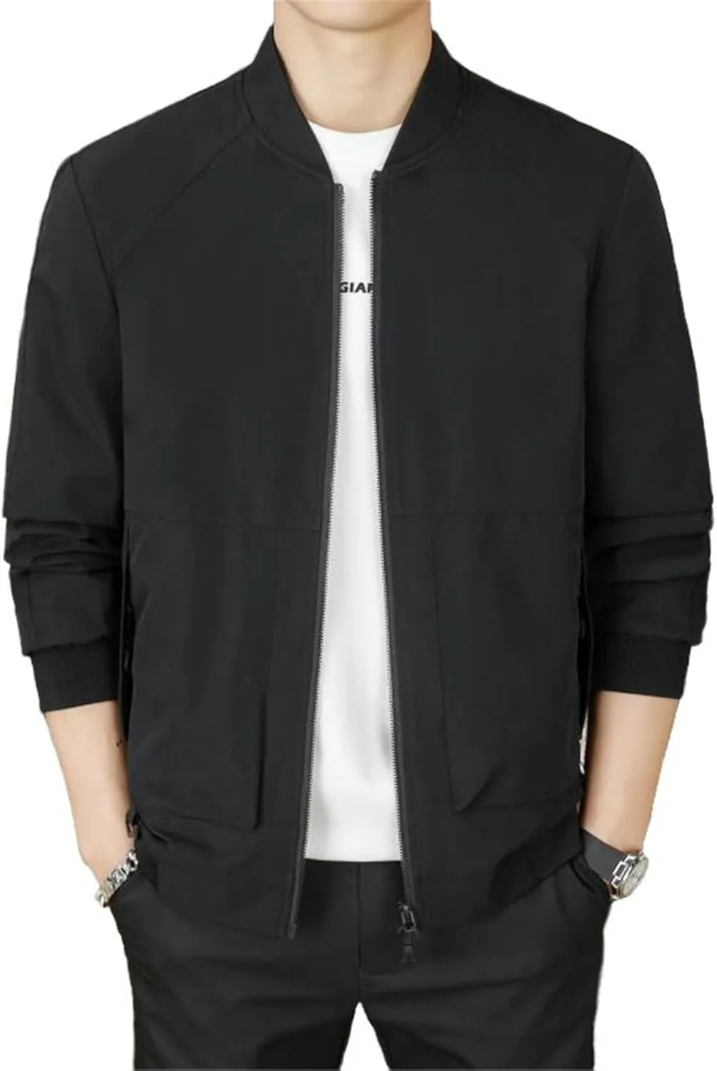 GUOYUXIAO Men's Denim Trucker Jacket, Regular Fit, Spring Fall, Cotton