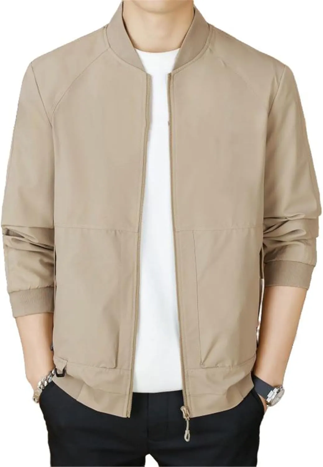 GUOYUXIAO Men's Denim Trucker Jacket, Regular Fit, Spring Fall, Cotton