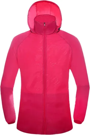 Hasta Outdoor Jacket with Hood Unisex Waterproof Thin Rain Coats Lightweight Slim Fit Solid Color Breathable Rain Jacket