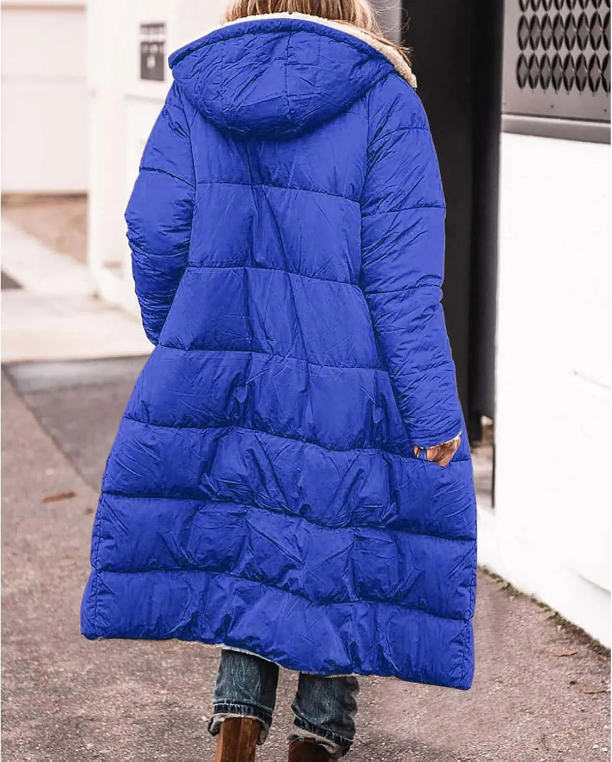 Heavyweight Outerwear Coat for Women Long Sleeve Outwear Full Zipper Solid Coat Winter Puffer Jacket Coats with