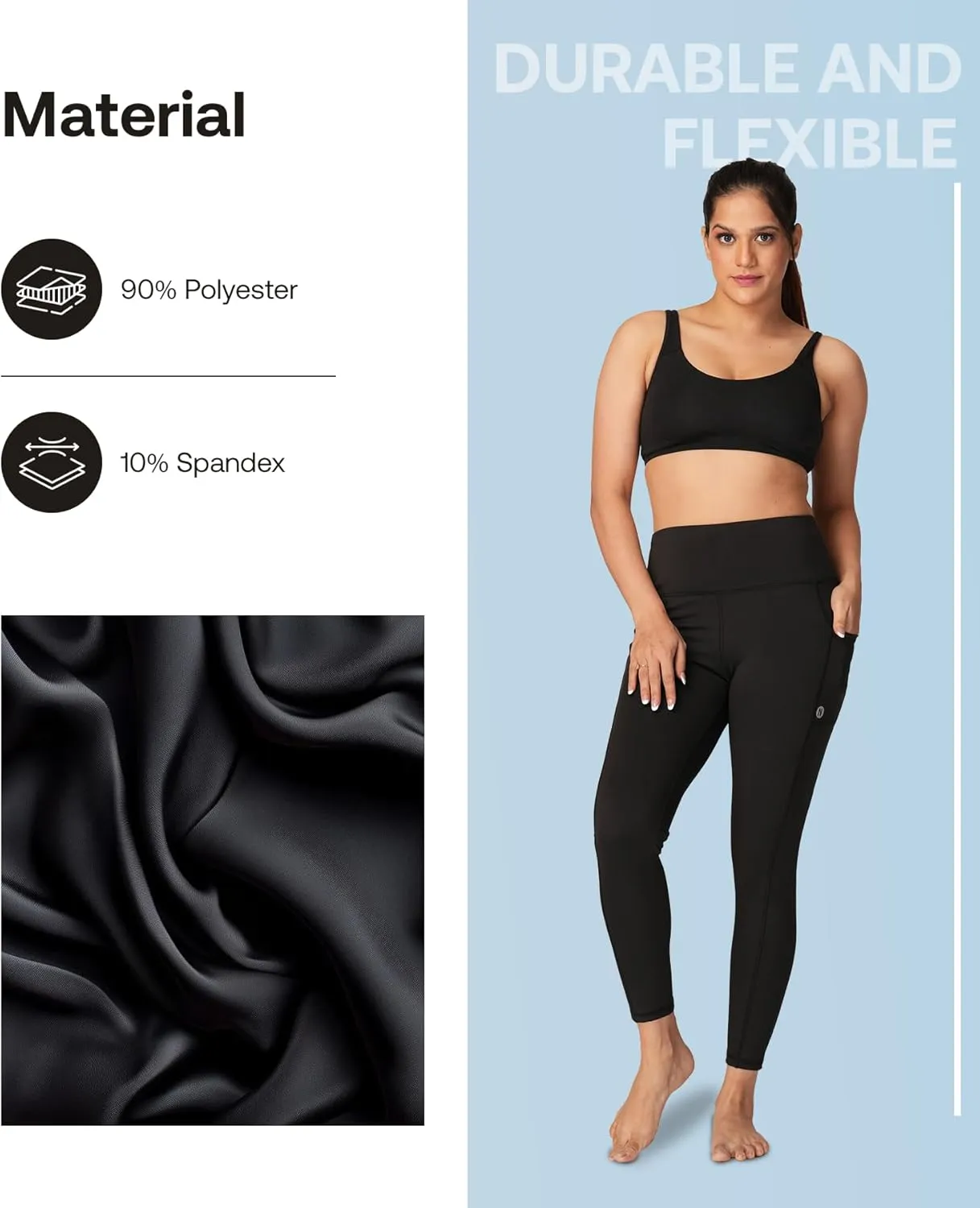 High-Waisted Yoga Pants  Buttery Soft, Tummy Control Leggings with Pockets for Workout & Casual Wear