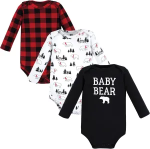 Hudson Baby Baby Boys Cotton Long-sleeve Bodysuits 3-pack