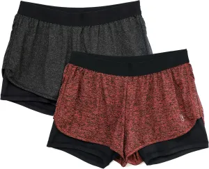icyzone Running Yoga Shorts for Women - Activewear Workout Exercise Athletic Jogging Shorts 2-in-1
