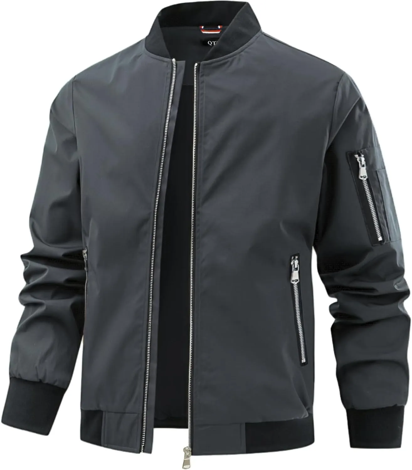 Jacket for Men Fashion Windproof Bomber Jackets Coat Lightweight Casual Windbreaker Zip Up with Pocket