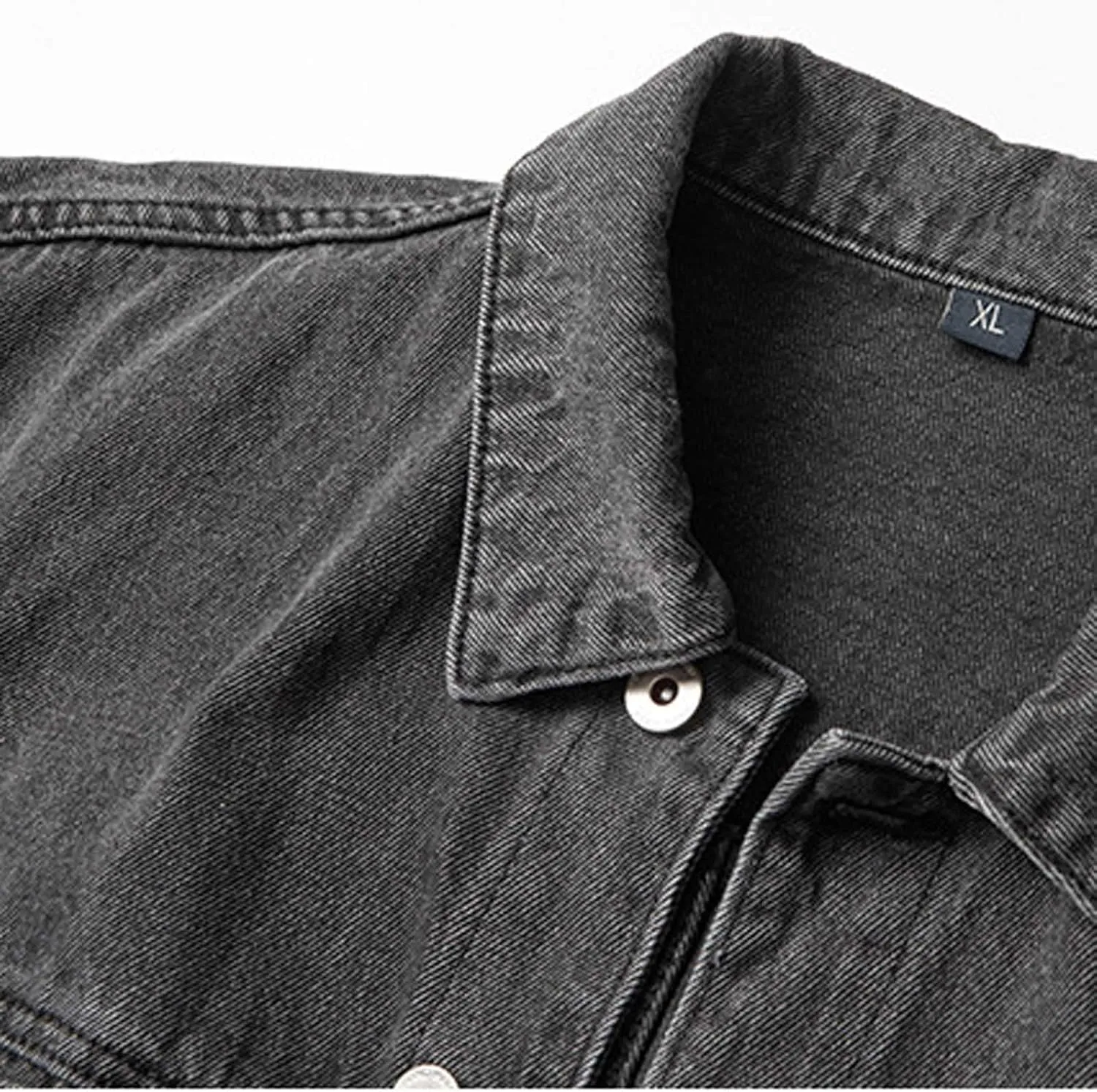 Jean Jacket for Men Classic Washed Denim Jacket Vintage Casual Button Down Distressed Trucker Jacket Sport Coat