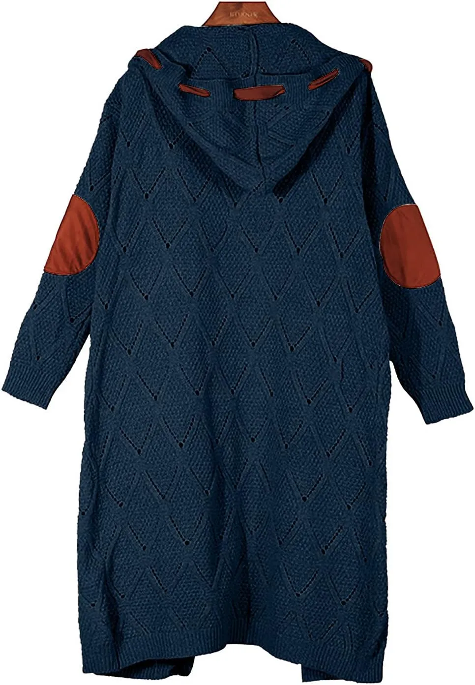 JEGULV Cardigan Sweaters for Women with Hooded Chunky Knit Sweaters Open Front Long Outwear Cardigan Solid Color Overcoats