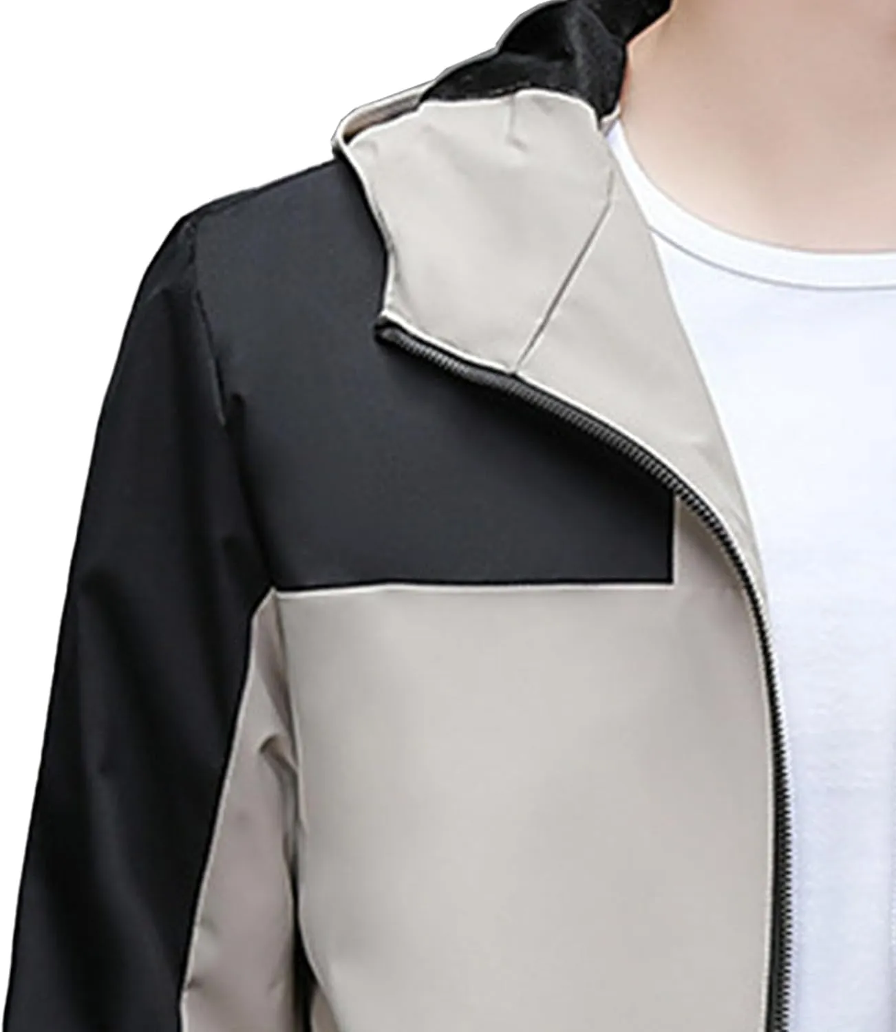 JEShifangjiusu Men Waterproof Breathable Hooded Jacket Raincoat Waterproof Rain Lightweight Running Windbreaker Outdoor Coat