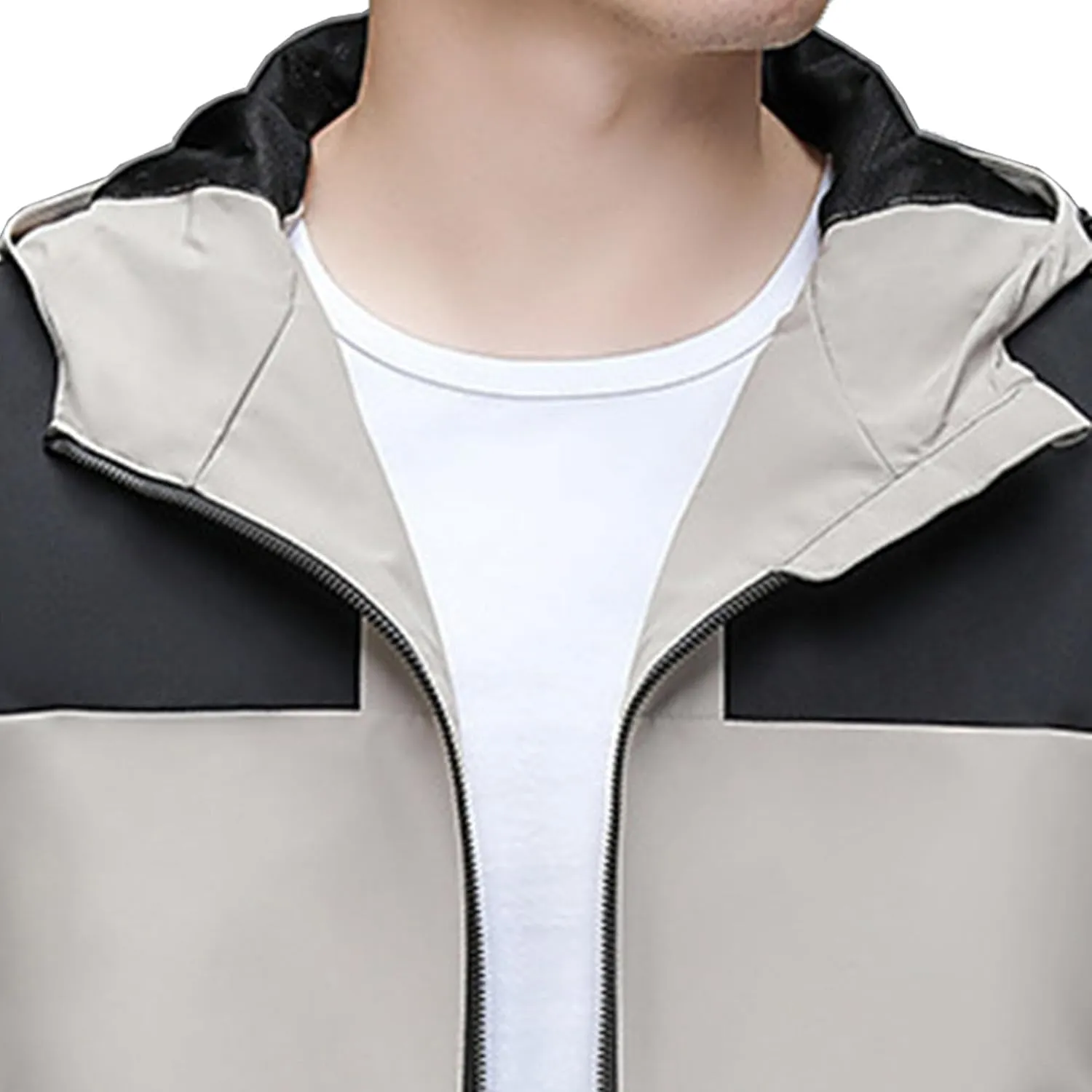 JEShifangjiusu Men Waterproof Breathable Hooded Jacket Raincoat Waterproof Rain Lightweight Running Windbreaker Outdoor Coat