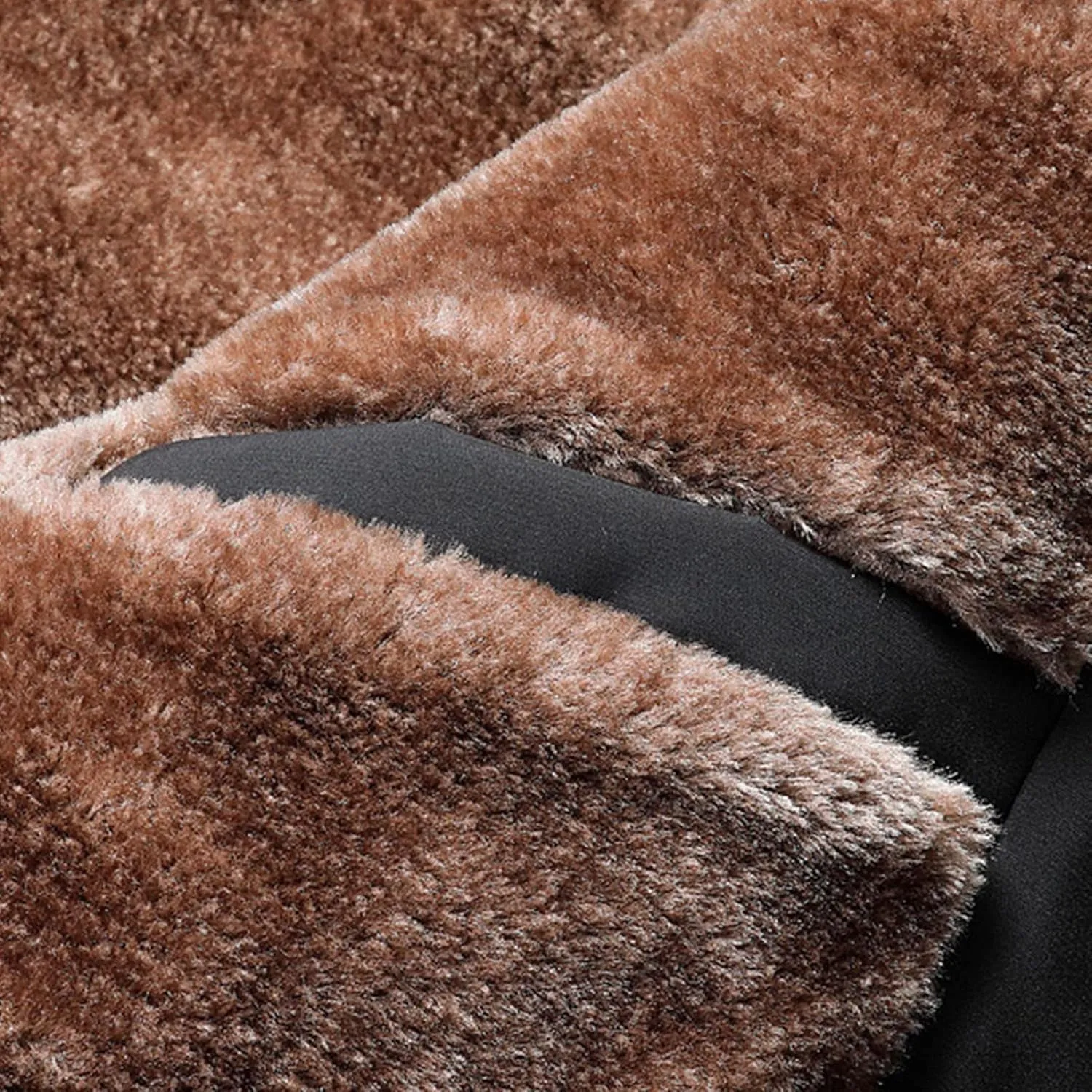 JEShifangjiusu Men'S Plus Velvet Padded Zipper Winter Warm Solid Fleece Jacket Stand Collar Pocket Heavy Loose Coat