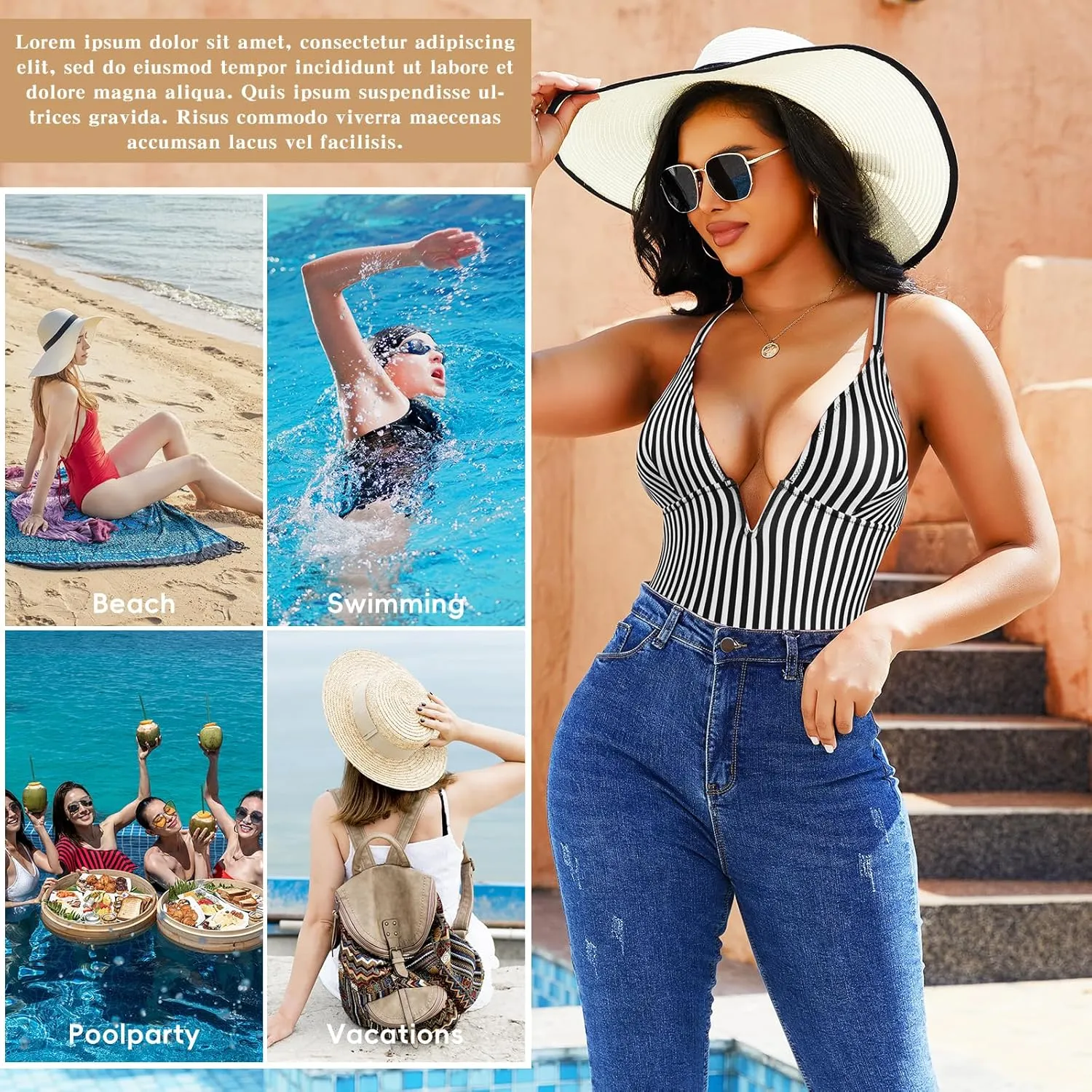 JOYSHAPER Women's One-Pieces Swimsuits for Tummy Control Bathing Suits Deep V Neck Swimsuits Cover-Ups Bodysuits