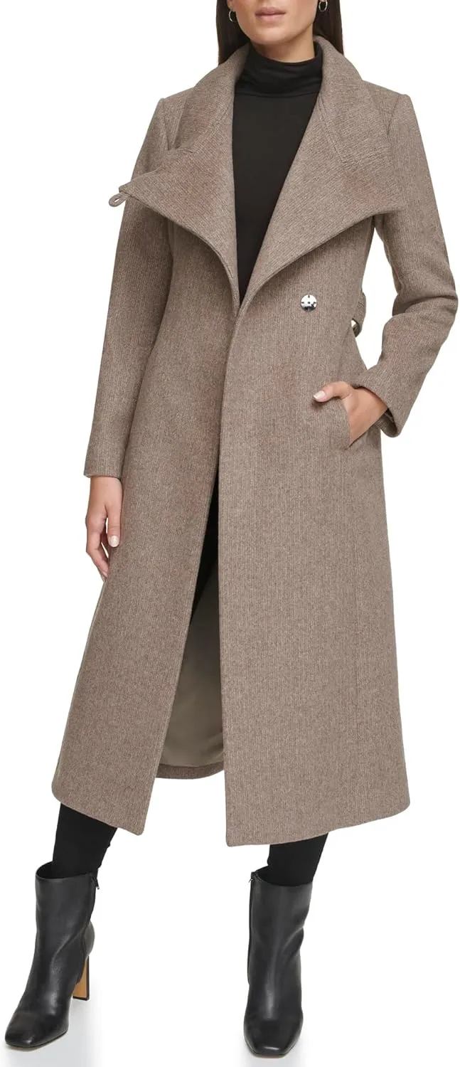 Kenneth Cole Women's Belted Wool Blend Trench Coat
