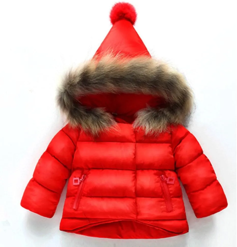 Kids Coat Winter Thick Fleece Coats Hooded Warm Puffer Jackets Baby Down Outerwear Windproof Puffer Snowsuit Outerwear