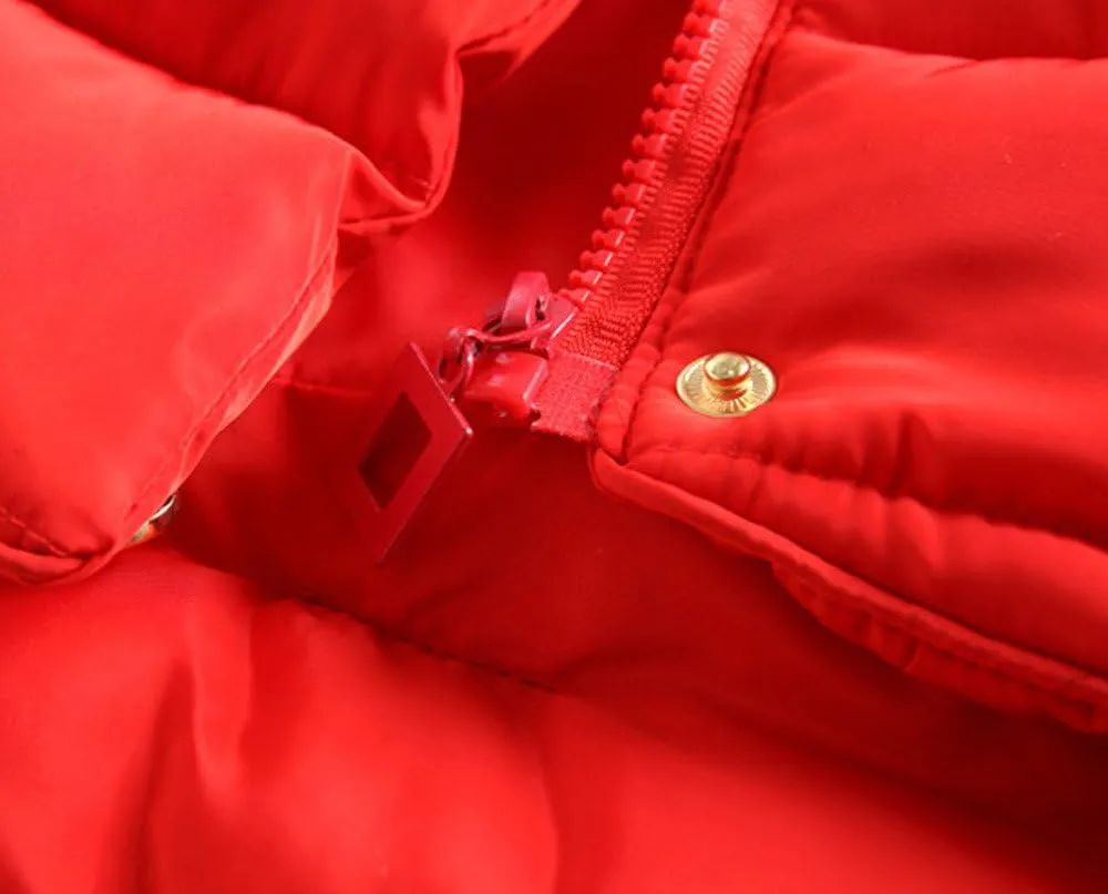 Kids Coat Winter Thick Fleece Coats Hooded Warm Puffer Jackets Baby Down Outerwear Windproof Puffer Snowsuit Outerwear