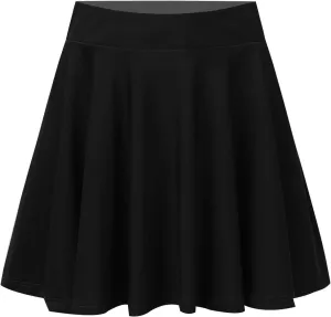 Kids Girls Pleated Mini Skirt Stretch Waist Flared Plain Skater Skirt Short Skorts Ballet Gym Dancewear Activewear
