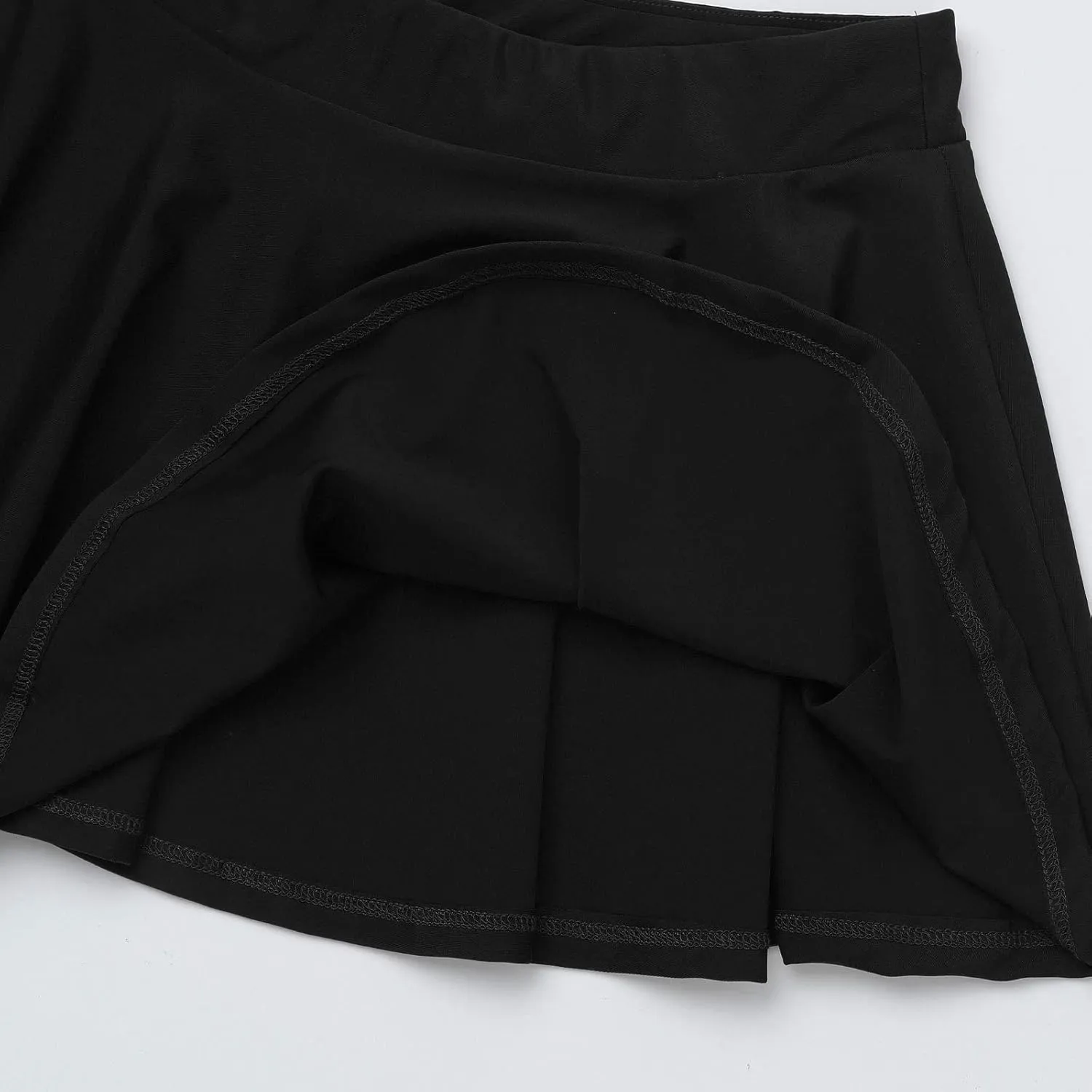 Kids Girls Pleated Mini Skirt Stretch Waist Flared Plain Skater Skirt Short Skorts Ballet Gym Dancewear Activewear