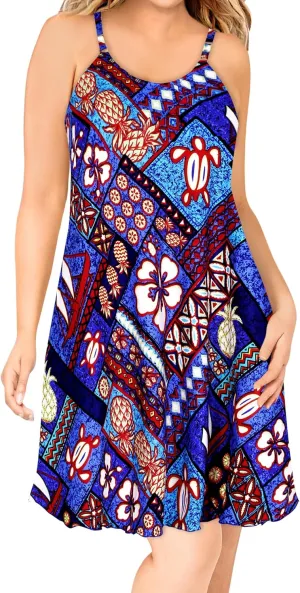 LA LEELA Women's Vacay Beach Summer Beachwear Dress Nightshirts Slip Nighty