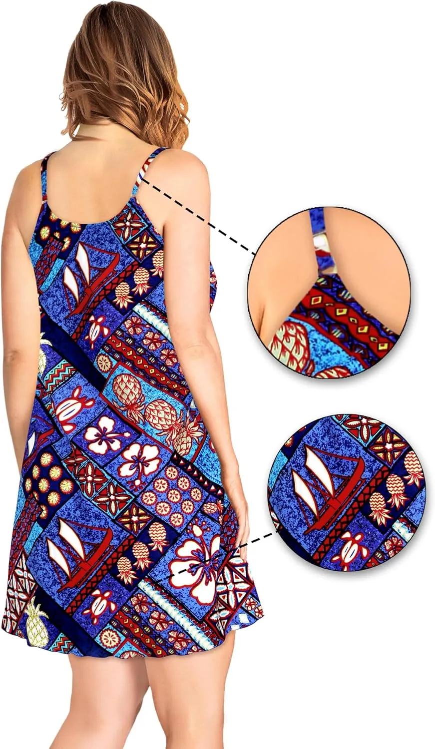 LA LEELA Women's Vacay Beach Summer Beachwear Dress Nightshirts Slip Nighty