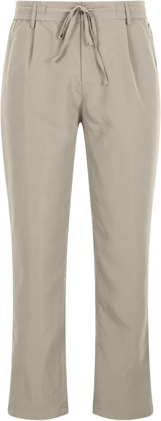 Lightweight Casual Pants for Men Classic Hiking Pants Tapered Work Pants Stretch Khaki Pants Pants with Ribbon