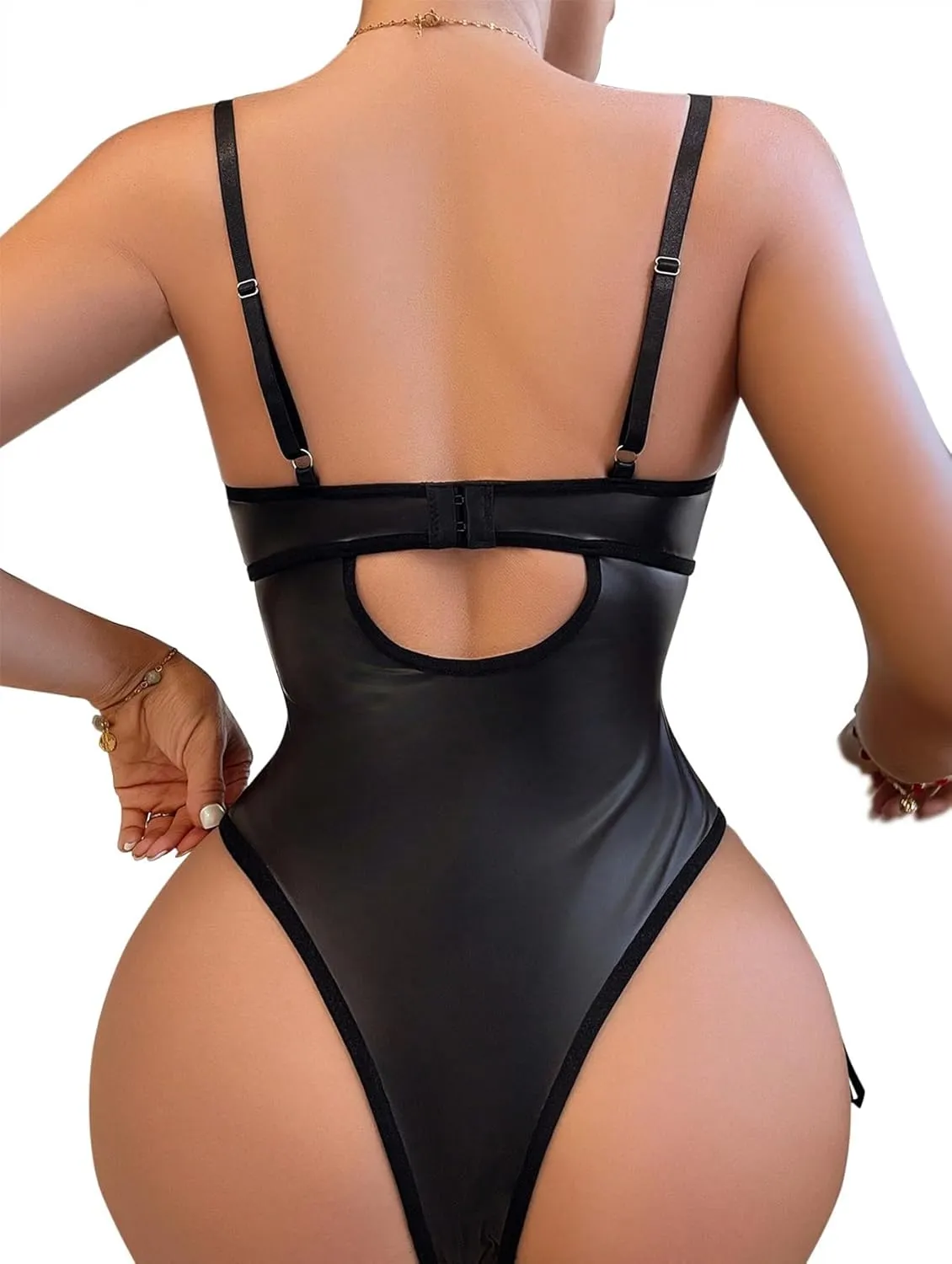Lilosy Sexy Floral Lace Push Up Underwire Tie Drawstring Teddy Bodysuit Lingerie