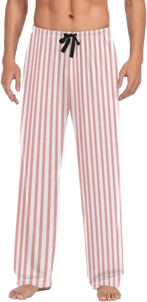 linqin Men's Pajama Pant Striped Black White Comfy Soft Lounge Sleep Pants Pajama Bottoms