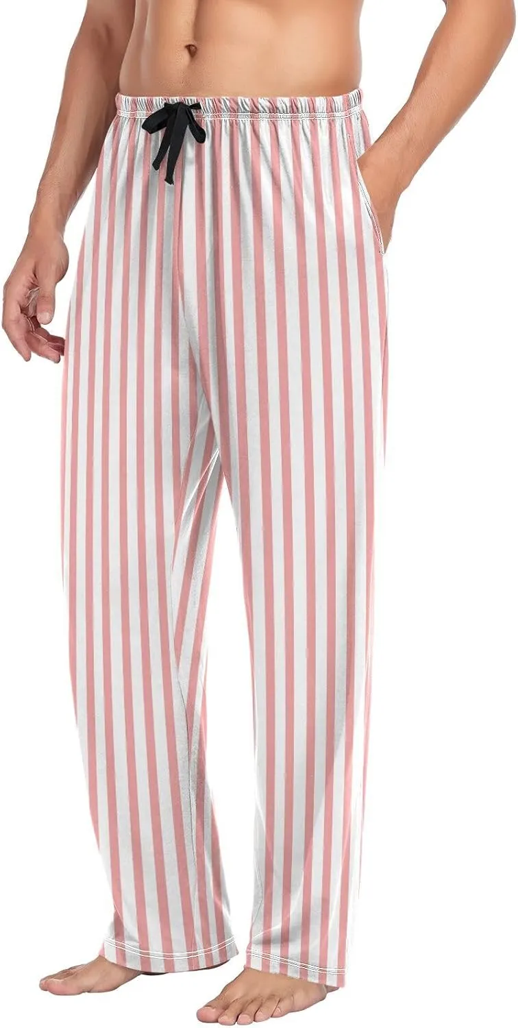 linqin Men's Pajama Pant Striped Black White Comfy Soft Lounge Sleep Pants Pajama Bottoms