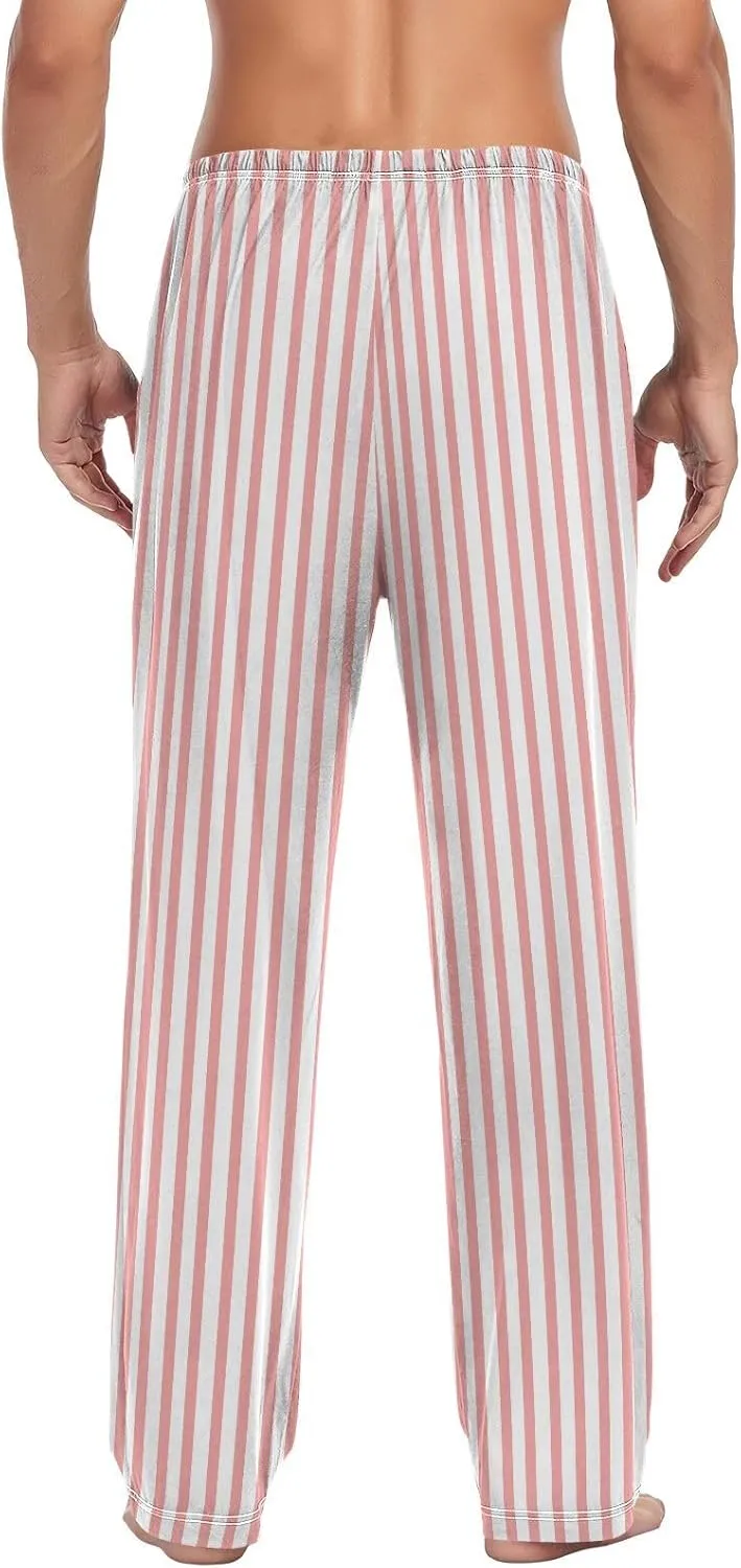 linqin Men's Pajama Pant Striped Black White Comfy Soft Lounge Sleep Pants Pajama Bottoms
