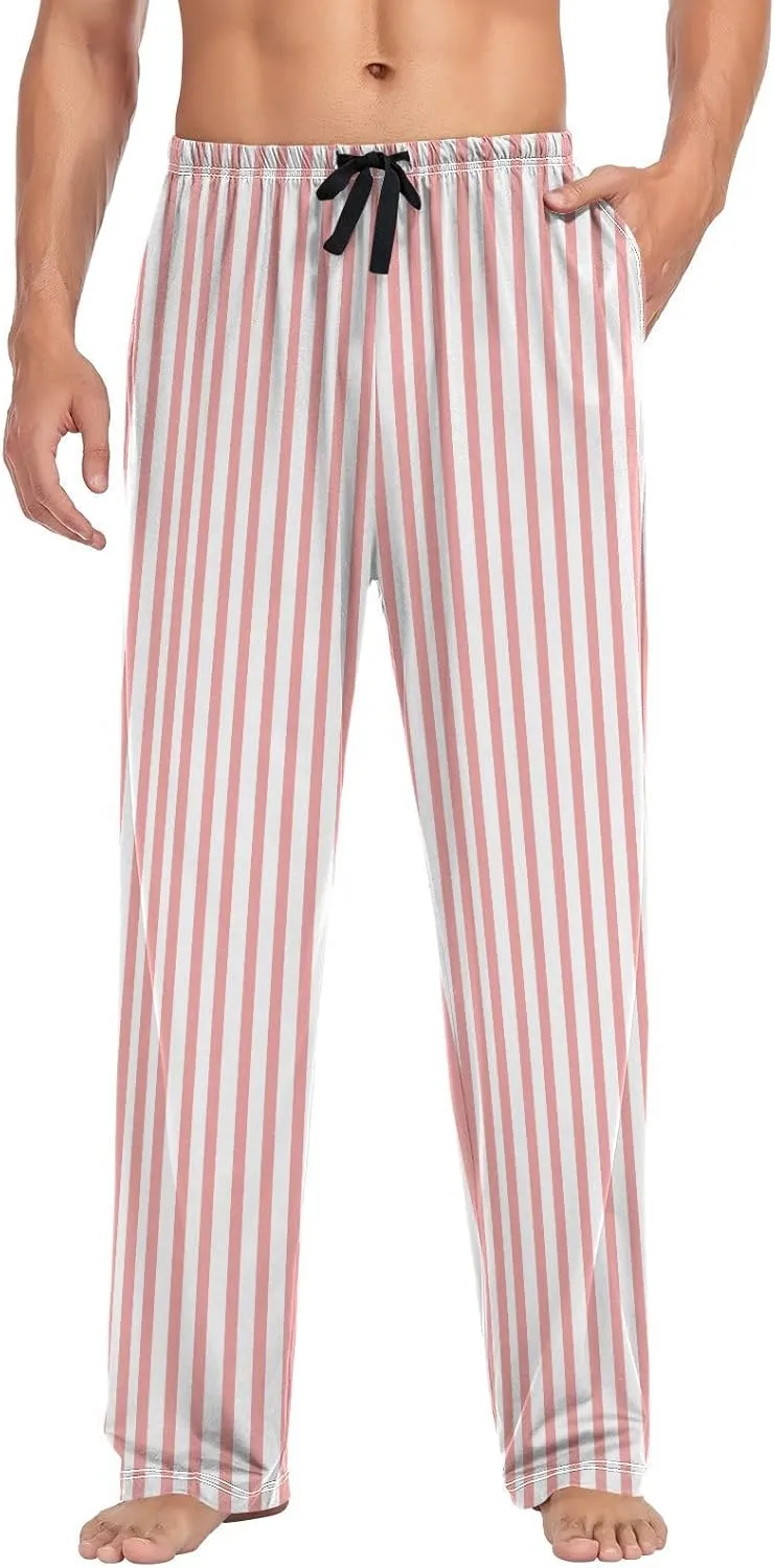 linqin Men's Pajama Pant Striped Black White Comfy Soft Lounge Sleep Pants Pajama Bottoms