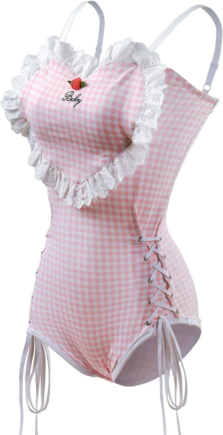 Littleforbig Cotton Fancy Bunny Romper Onesie Pajamas Teddy Lingerie One Piece Babydoll Bodysuit