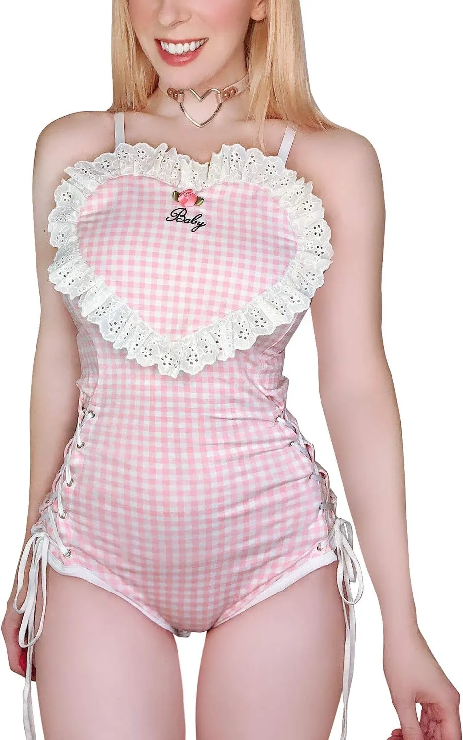 Littleforbig Cotton Fancy Bunny Romper Onesie Pajamas Teddy Lingerie One Piece Babydoll Bodysuit