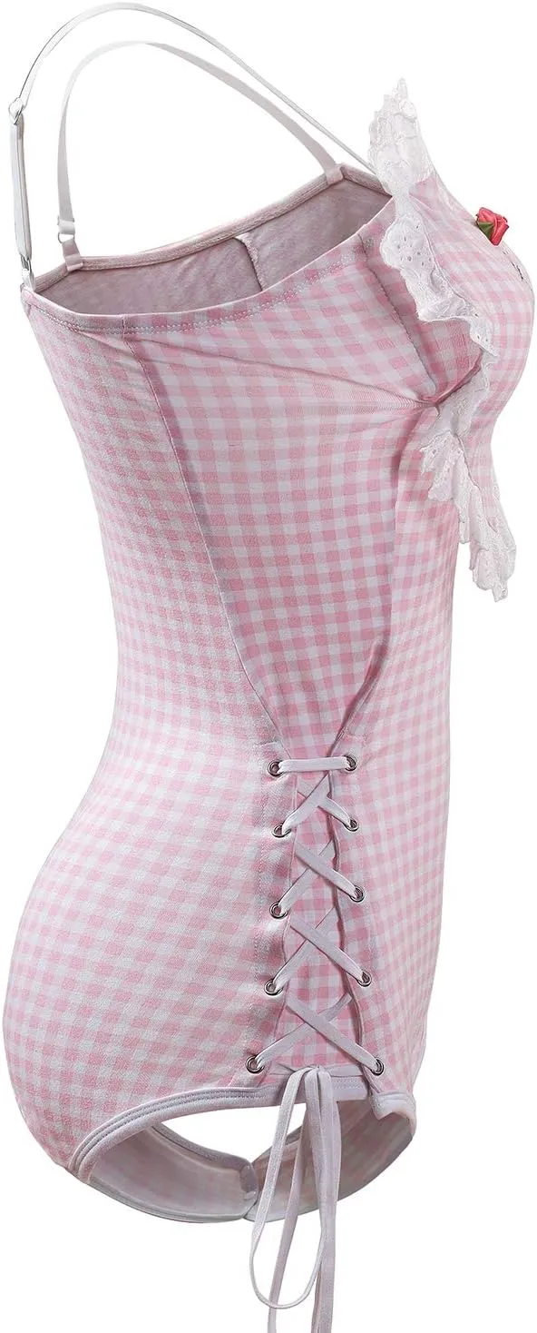 Littleforbig Cotton Fancy Bunny Romper Onesie Pajamas Teddy Lingerie One Piece Babydoll Bodysuit