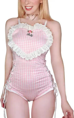 Littleforbig Cotton Fancy Bunny Romper Onesie Pajamas Teddy Lingerie One Piece Babydoll Bodysuit