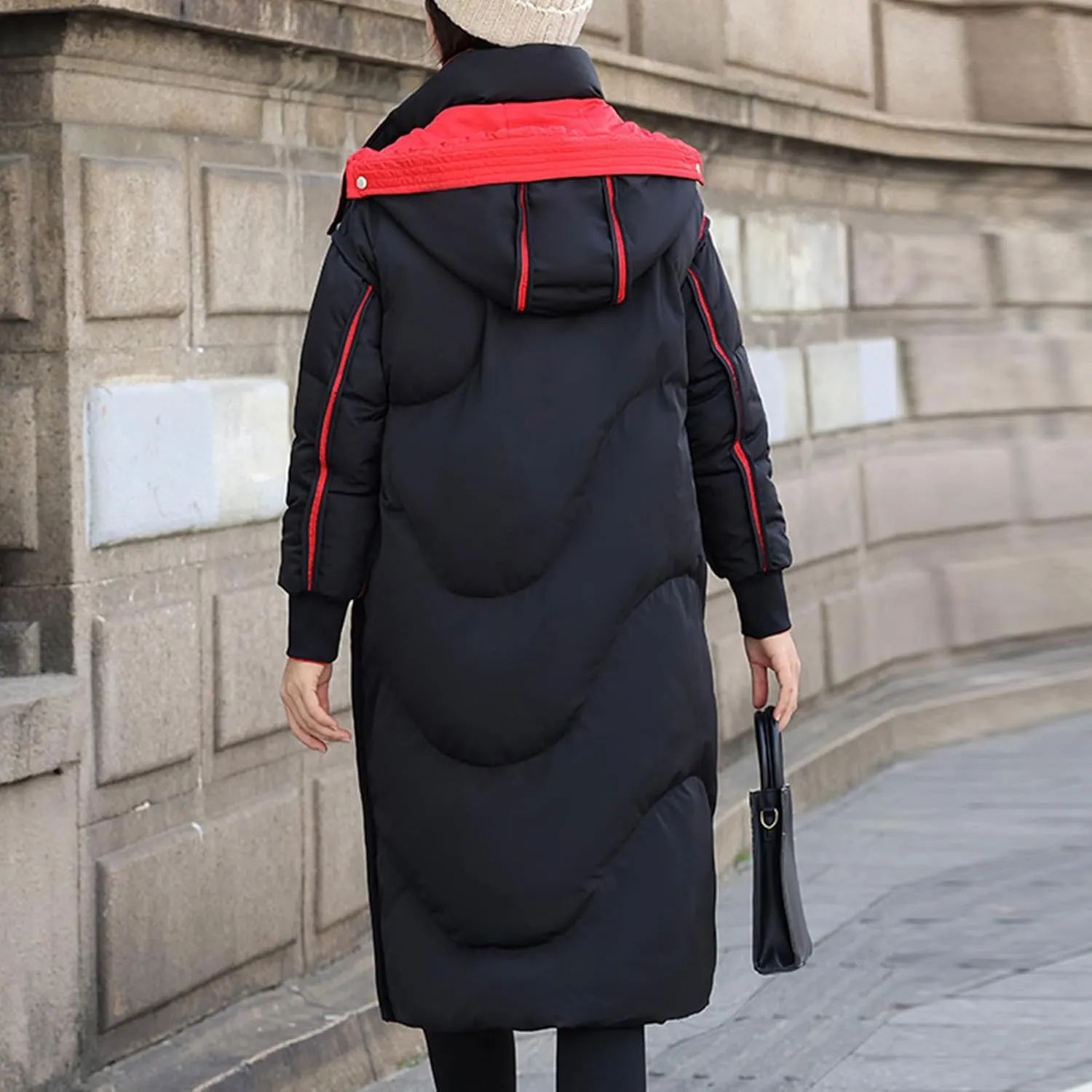 Long Puffer Jackets Womens Winter Coats with Removable Hood Plus Size Maxi Down Coats Parkas Quilted Jackets Down Coats