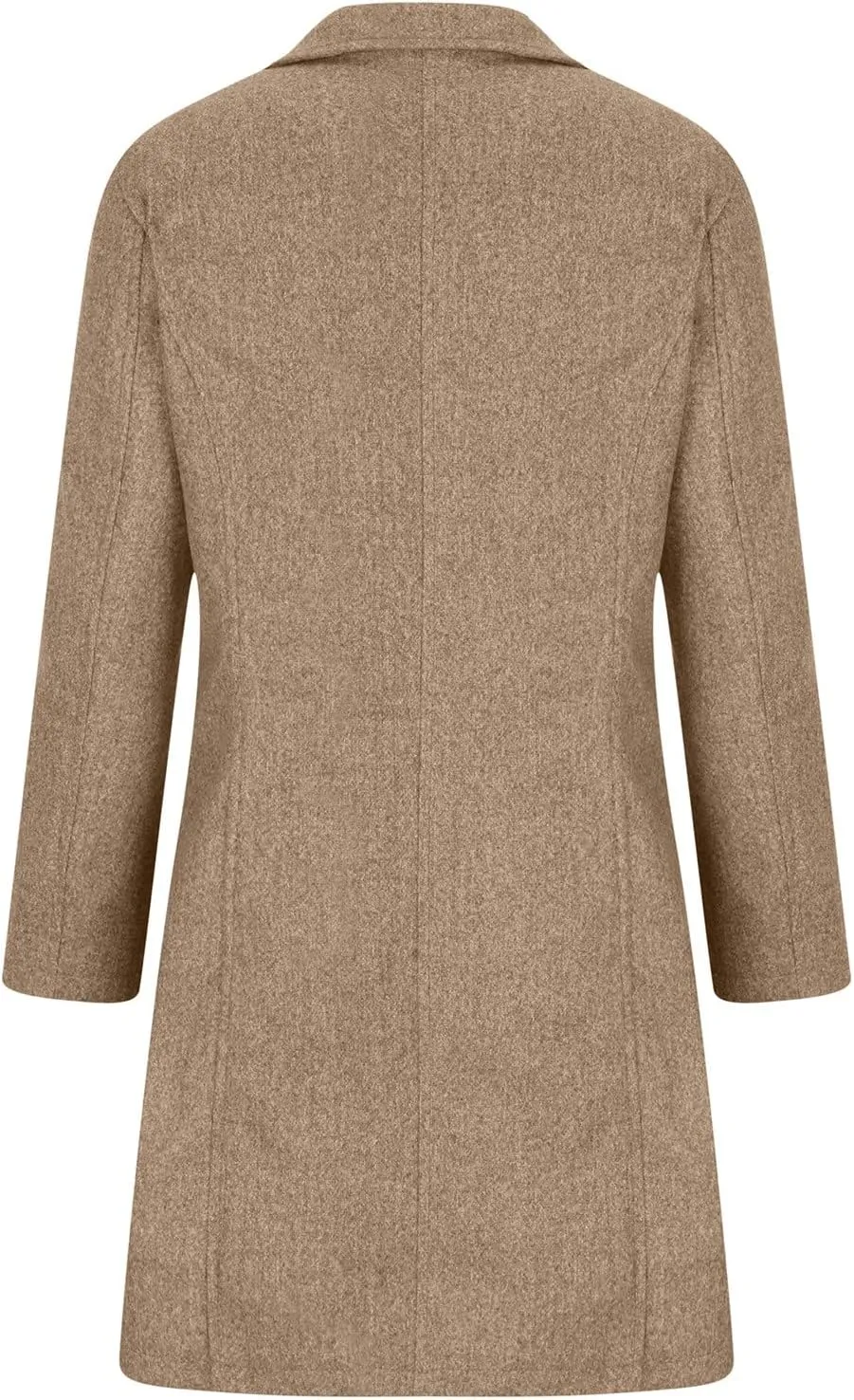 Long Trench Coats for Women Winter Jackets with Pocket Wool Blend Pea Coat Single Breasted Coats