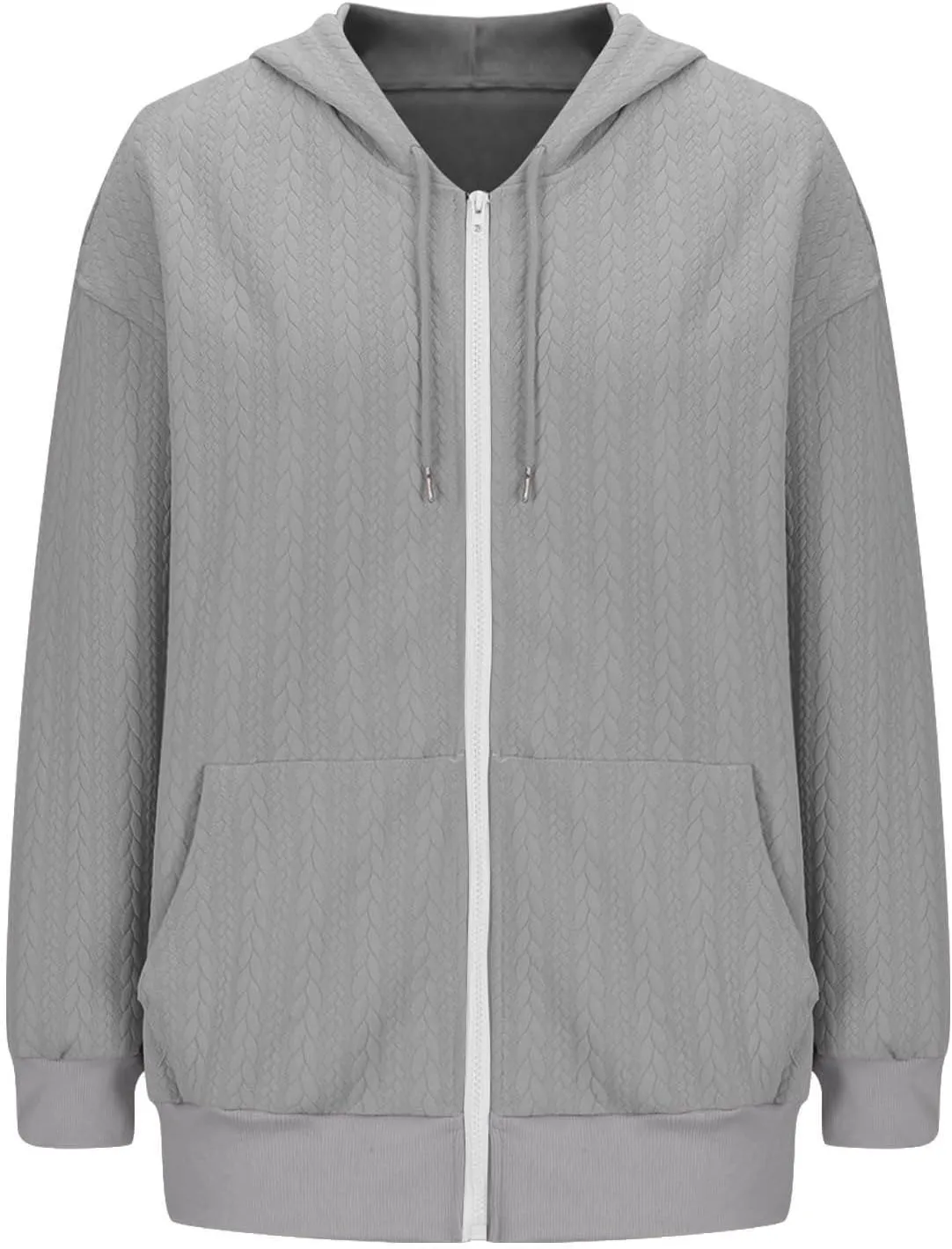 Lpmadey Women's Full Zip Up Hoodie Long Sleeve Hooded Sweatshirts Pockets Jacket Coat for Women Preppy Sweatshirt Y2k Clothes