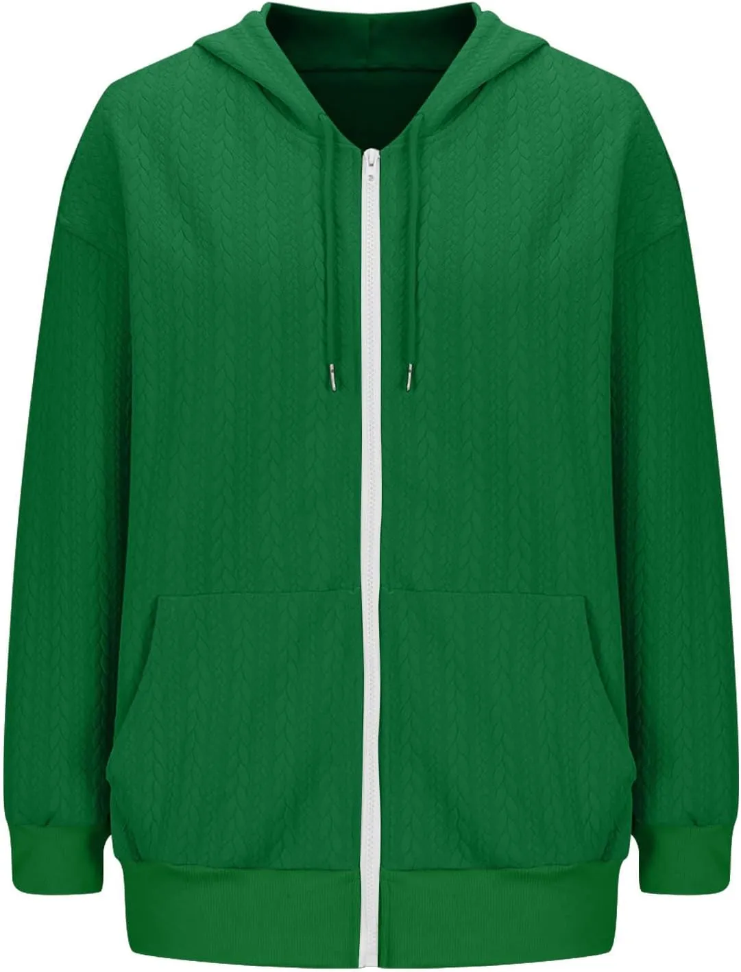 Lpmadey Women's Full Zip Up Hoodie Long Sleeve Hooded Sweatshirts Pockets Jacket Coat for Women Preppy Sweatshirt Y2k Clothes