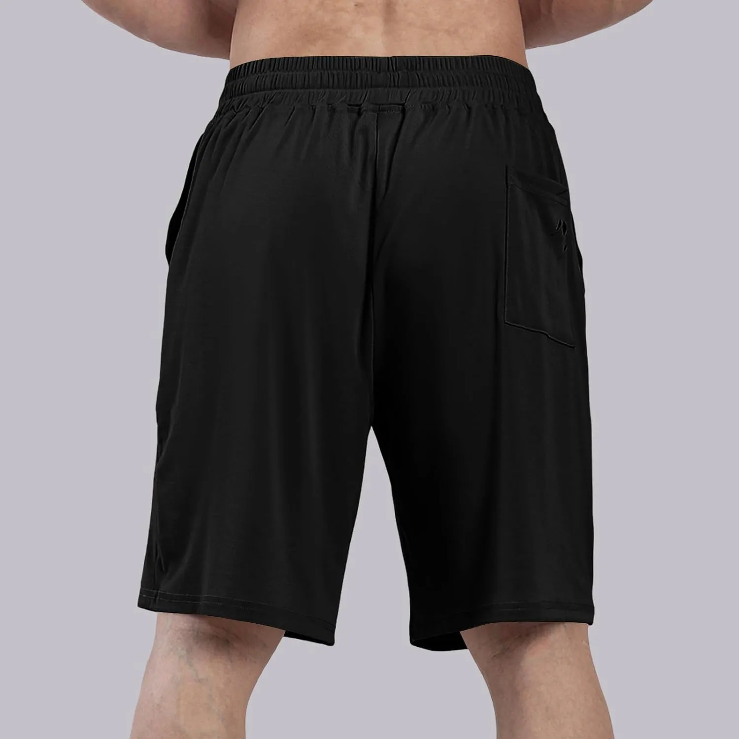 Mens Athletic Shorts Quick Dry Casual Plain Short Pant Polyester Drawstring Elastic Waist Mens Gym Gifts Fitness