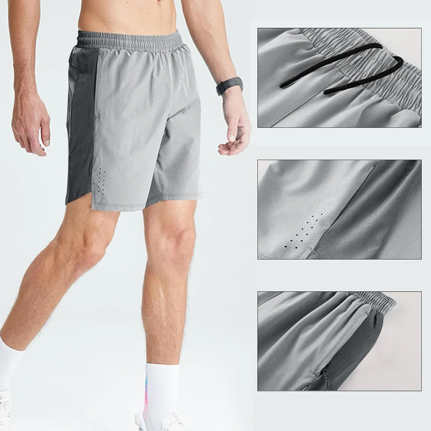Mens Basketball Shorts with Zipper Pockets Athletic Quick Dry Lightweight Running Workout Tennis Gear Breathable 2025