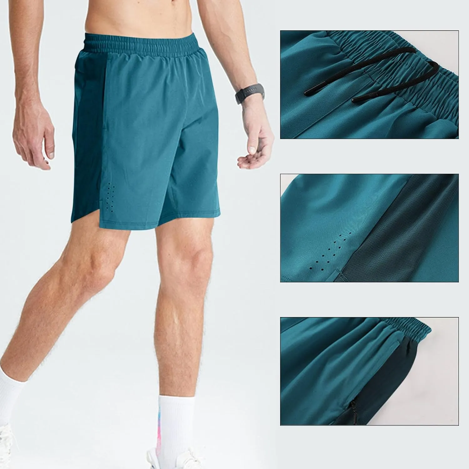 Mens Basketball Shorts with Zipper Pockets Athletic Quick Dry Lightweight Running Workout Tennis Gear Breathable 2025