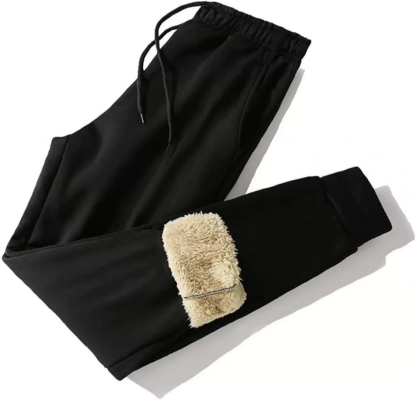 Mens Fleece Sherpa Lined Tracksuit 2 Piece Warm Hoodie Sweatshirts Sweatpants Suit Set Casual Trendy Winter Pullover