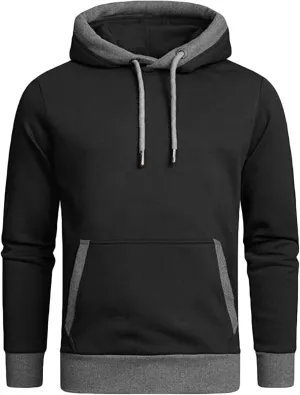 Men's Heavy Hoodie Sherpa Fleece Lined Pullover Thick Winter Hooded Sweatshirt Drawstring Jackets with Kangaroo Pocket