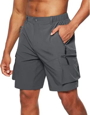 Men's Hiking Cargo Shorts Quick Dry Activewear Running Shorts Lightweight Outdoor Work Shorts for Golf Camping Casual