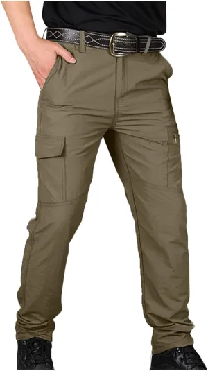 Mens Hiking Pants Tactical Cargo Pants Mens Lightweight Pants Summer Travel Pants for Men with Multi Pockets