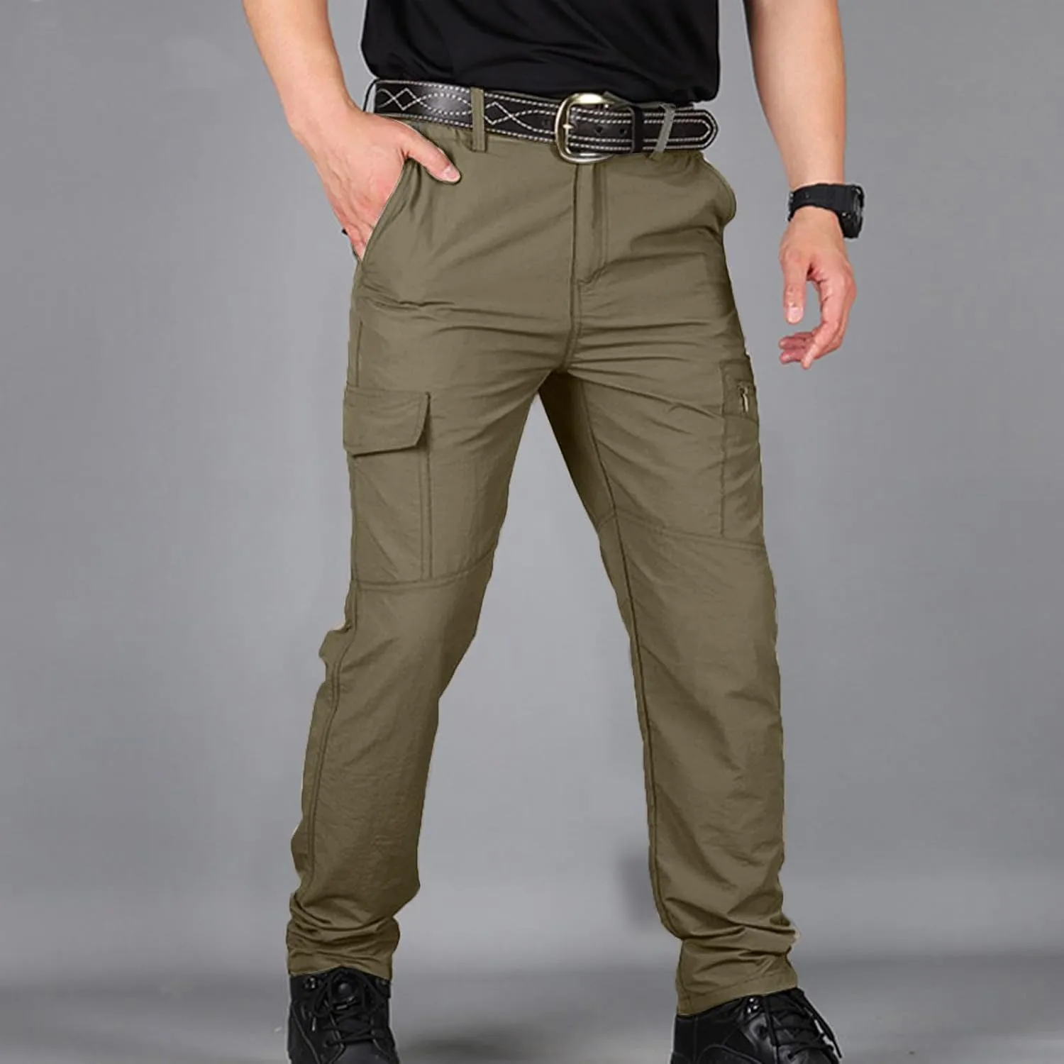Mens Hiking Pants Tactical Cargo Pants Mens Lightweight Pants Summer Travel Pants for Men with Multi Pockets