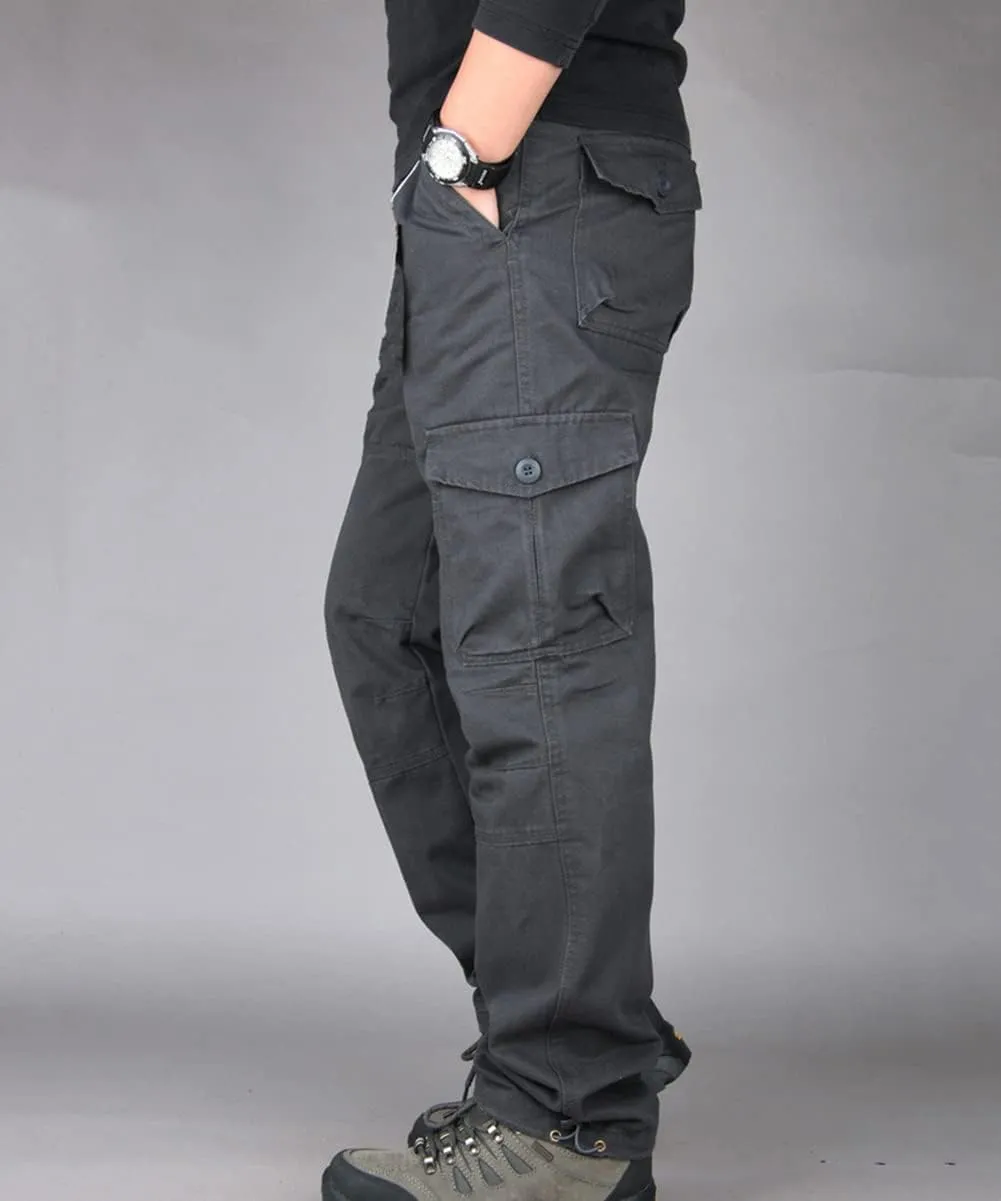 Men's Outdoor Tactical Pants, Rip-Stop Casual Work Pants Multi-Pocket Cargo Pants