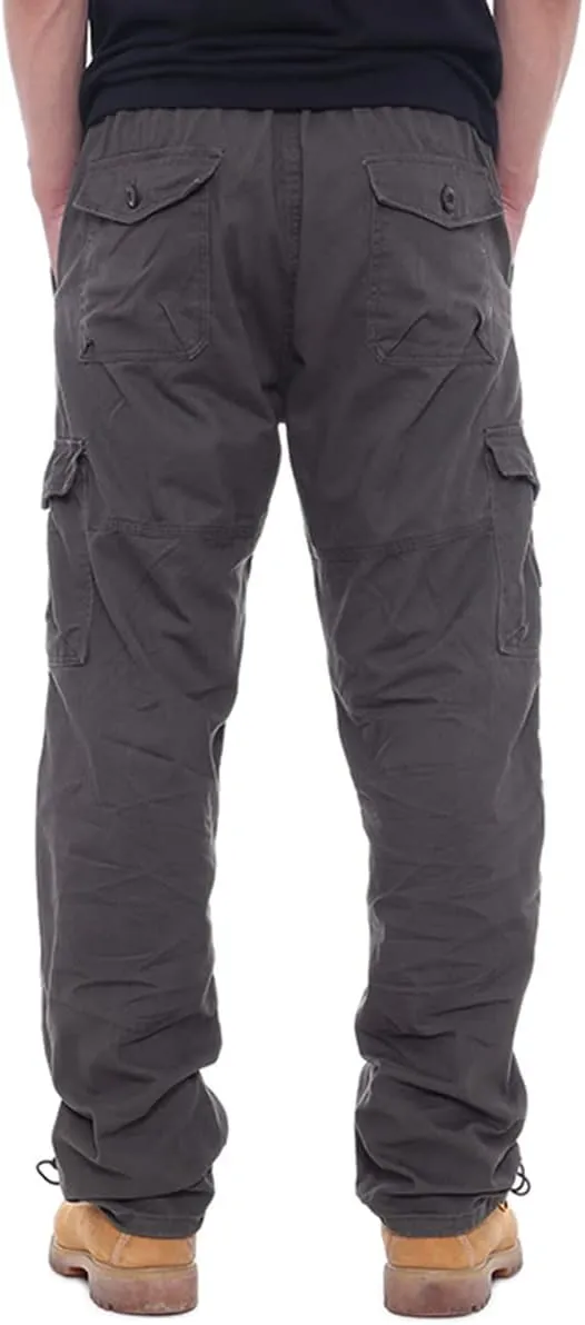 Men's Outdoor Tactical Pants, Rip-Stop Casual Work Pants Multi-Pocket Cargo Pants