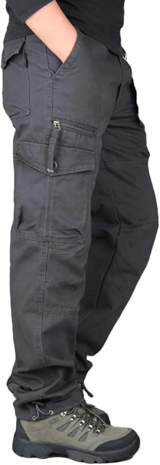 Men's Outdoor Tactical Pants, Rip-Stop Casual Work Pants Multi-Pocket Cargo Pants