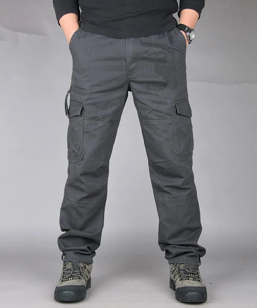 Men's Outdoor Tactical Pants, Rip-Stop Casual Work Pants Multi-Pocket Cargo Pants
