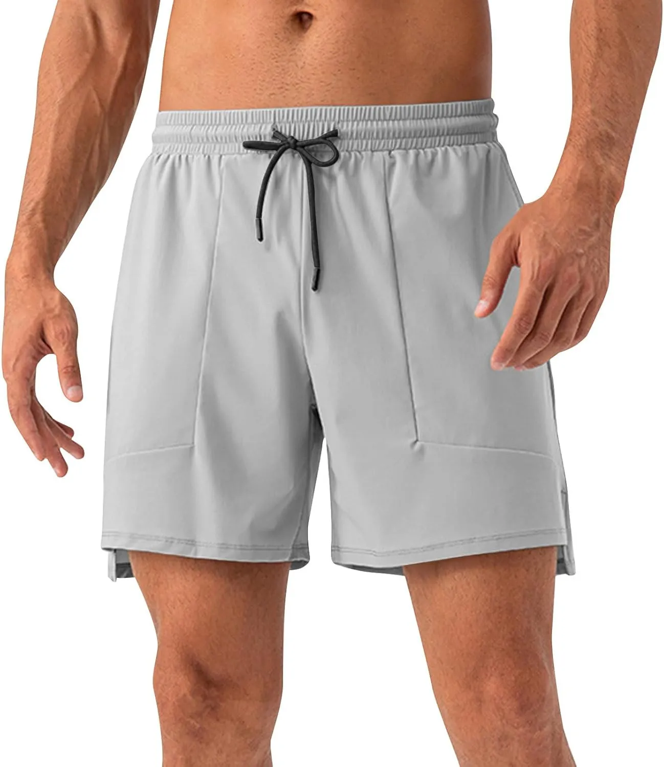 Mens Quick Dry Shorts 5 Inch Running Athletic Short Pants Loose Moisture Wicking Training Sports Pants Workout S-2XL